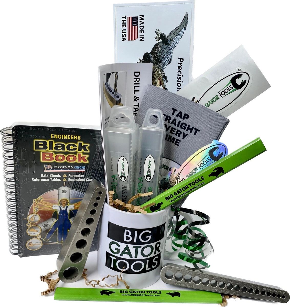 Big Gator Tools Gift Set- 2 tools, Engineering book, 2 carpenter